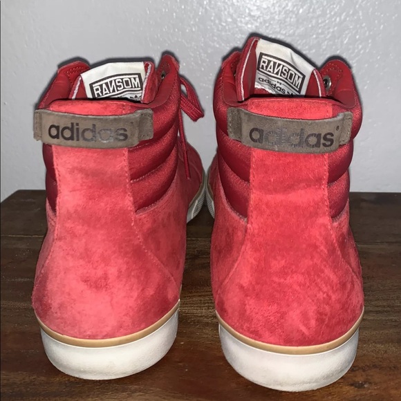 Adidas x Ransom Red Suede High Top Shoes 12 - Picture 6 of 11